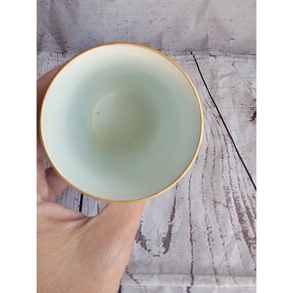 1985 Franklin Porcelain Mint Birds And Flowers Of Orient Tea Cup Peacock Iris - Picture 5 of 7